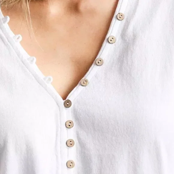 BKE Raw Edge V-Neck Henley - Picture 3 of 8